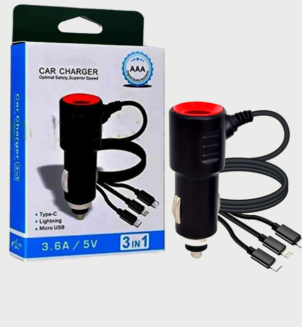 3 In 1 Type-C Original Car Charger